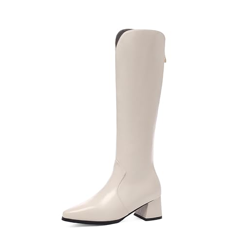 Lroey Reoly Damen Block Mitte Absatz Kniehohe Stiefel Pointed Toe Daily Cx868 Weiß Gr 47 EU Lroey Reoly Damen Block Mitte Absatz Kniehohe Stiefel Pointed Toe Daily Cx868 Weiß Gr 47 EU von Lroey Reoly