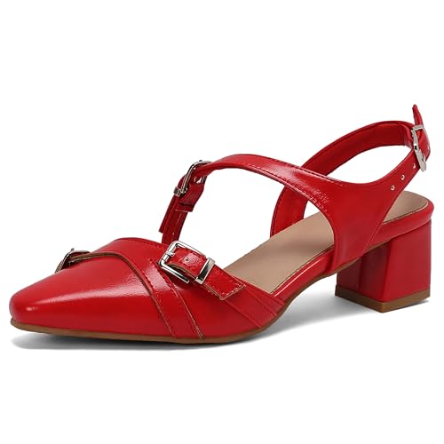 Lroey Reoly Damen Block Mitte Absatz Sandals Pointed Toe Daily Schuhe Ls966 Rot Gr 39 EU Lroey Reoly Damen Block Mitte Absatz Sandals Pointed Toe Daily Schuhe Ls966 Rot Gr 39 EU von Lroey Reoly