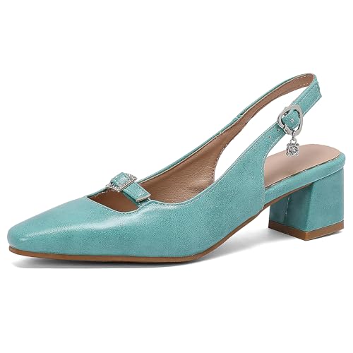 Lroey Reoly Damen Block Mitte Absatz Sandals Pointed Toe Hochzeit Sandalen Ls967 Light-Grün Gr 32 EU Lroey Reoly Damen Block Mitte Absatz Sandals Pointed Toe Hochzeit Sandalen Ls967 Light-Grün Gr 32 EU von Lroey Reoly