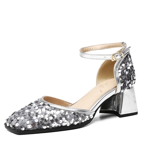 Lroey Reoly Damen Block Mitte Absatz Sandals Square Toe Abendschuhe Ls861 Grau Gr 40 EU Lroey Reoly Damen Block Mitte Absatz Sandals Square Toe Abendschuhe Ls861 Grau Gr 40 EU von Lroey Reoly