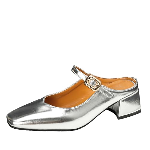 Lroey Reoly Damen Block Mitte Absatz Sandals Square Toe Buro Schuhe Ls913 Silber Gr 38 EU Lroey Reoly Damen Block Mitte Absatz Sandals Square Toe Buro Schuhe Ls913 Silber Gr 38 EU von Lroey Reoly