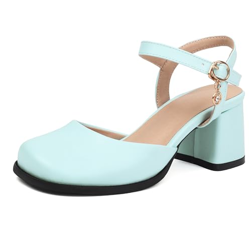 Lroey Reoly Damen Block Mitte Absatz Sandals Square Toe Buro Schuhe Ls942 Blau Gr 39 EU Lroey Reoly Damen Block Mitte Absatz Sandals Square Toe Buro Schuhe Ls942 Blau Gr 39 EU von Lroey Reoly