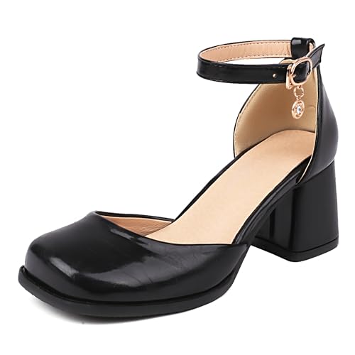 Lroey Reoly Damen Block Mitte Absatz Sandals Square Toe Daily Schuhe Ls945 Schwarz Gr 39 EU Lroey Reoly Damen Block Mitte Absatz Sandals Square Toe Daily Schuhe Ls945 Schwarz Gr 39 EU von Lroey Reoly