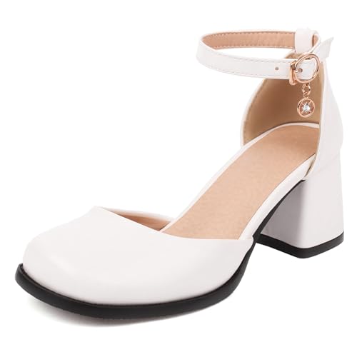 Lroey Reoly Damen Block Mitte Absatz Sandals Square Toe Daily Schuhe Ls945 Weiß Gr 41 EU Lroey Reoly Damen Block Mitte Absatz Sandals Square Toe Daily Schuhe Ls945 Weiß Gr 41 EU von Lroey Reoly