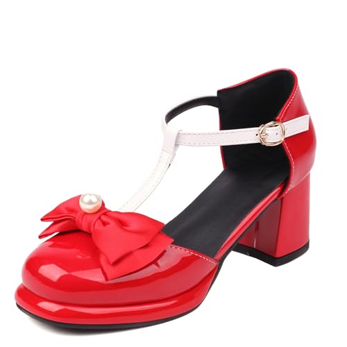 Lroey Reoly Damen Block Mitte Absatz Sandals mit Plateau Runde Zehen Daily Schuhe Ls898 Rot Gr 36 EU Lroey Reoly Damen Block Mitte Absatz Sandals mit Plateau Runde Zehen Daily Schuhe Ls898 Rot Gr 36 EU von Lroey Reoly