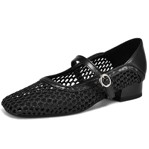 Lroey Reoly Damen Block Niedrige Absatz Sandals Square Toe Daily Schuhe Ls975 Schwarz Gr 39 EU von Lroey Reoly