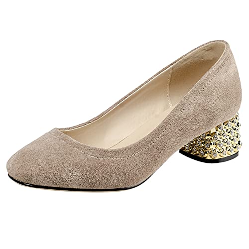 Lroey Reoly Damen Blockieren Fersenpumps, Mittlere Fersenpumpe Square Toe Ohne Verschluss Party Schuhe Glitzersteine Leisure Diqriu Aprikose Gr 40 EU Lroey Reoly Damen Blockieren Fersenpumps, Mittlere Fersenpumpe Square Toe Ohne Verschluss Party Schuhe Glitzersteine Leisure Diqriu Aprikose Gr 40 EU von Lroey Reoly