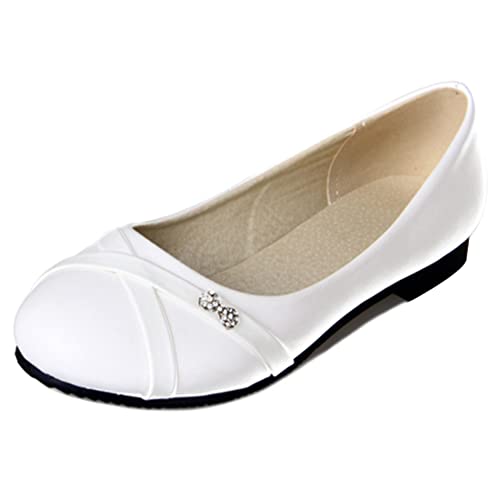 Lroey Reoly Damen Flache Ballettschuhe, Flache Pumpe Runde Zehen Ohne Verschluss Daily Schuhe Glitzersteine Leisure EUgpud Weiß Gr 45 EU Lroey Reoly Damen Flache Ballettschuhe, Flache Pumpe Runde Zehen Ohne Verschluss Daily Schuhe Glitzersteine Leisure EUgpud Weiß Gr 45 EU von Lroey Reoly