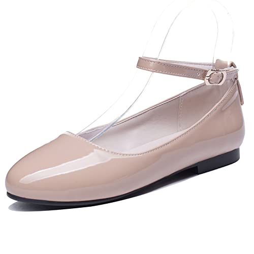 Lroey Reoly Damen Flache Ballettschuhe, Flache Pumpe Runde Zehen Schnalle Daily Schuhe Knöchelriemchen Elegant Oanowv Aprikose Gr 50 EU Lroey Reoly Damen Flache Ballettschuhe, Flache Pumpe Runde Zehen Schnalle Daily Schuhe Knöchelriemchen Elegant Oanowv Aprikose Gr 50 EU von Lroey Reoly