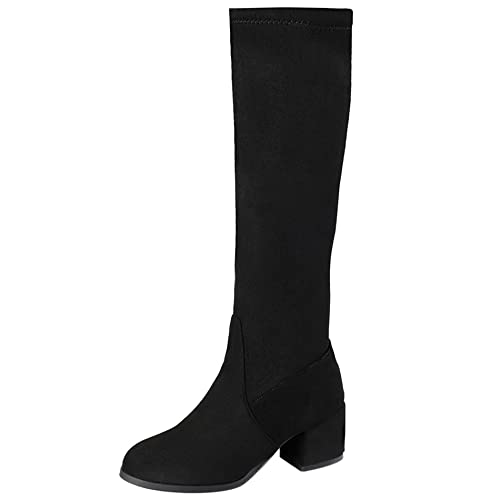 Lroey Reoly Damen Hohe Stiefel mit Blockabsatz, Anzugstiefel Mitte Absatz Runde Zehen Boots Solid Zip 085 Schwarz Gr 38 EU Lroey Reoly Damen Hohe Stiefel mit Blockabsatz, Anzugstiefel Mitte Absatz Runde Zehen Boots Solid Zip 085 Schwarz Gr 38 EU von Lroey Reoly