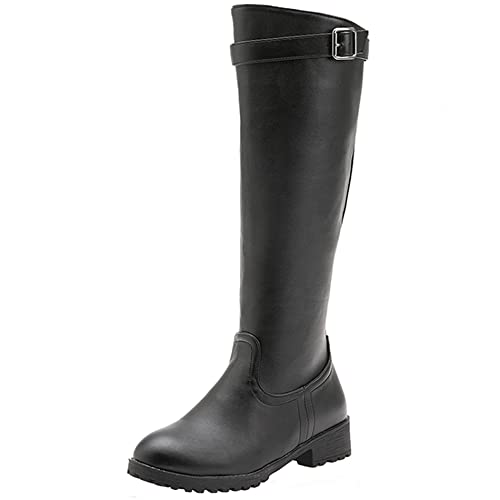 Lroey Reoly Damen Hohe Stiefel mit Blockabsatz, Reitstiefel Mitte Absatz Runde Zehen Overknees Stiefel Winter Zip 090 Schwarz Gr 49 EU Lroey Reoly Damen Hohe Stiefel mit Blockabsatz, Reitstiefel Mitte Absatz Runde Zehen Overknees Stiefel Winter Zip 090 Schwarz Gr 49 EU von Lroey Reoly