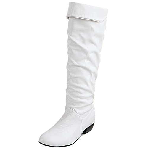 Damen Hohe Stiefel mit Blockabsatz, Winterstiefel Leisure Ohne Verschluss Overknees Stiefel Mitte Absatz Runde Zehen Pelzgefüttert 297 Weiß/Hm Gr 39 EU Damen Hohe Stiefel mit Blockabsatz, Winterstiefel Leisure Ohne Verschluss Overknees Stiefel Mitte Absatz Runde Zehen Pelzgefüttert 297 Weiß/Hm Gr 39 EU von Lroey Reoly