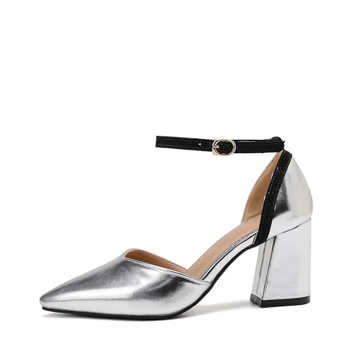 Lroey Reoly Damen Hohen Blockabsatz Sandals Pointed Toe Party-Sandale Ls918 Silber Gr 47 EU Lroey Reoly Damen Hohen Blockabsatz Sandals Pointed Toe Party-Sandale Ls918 Silber Gr 47 EU von Lroey Reoly