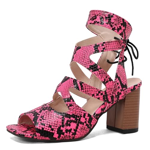 Lroey Reoly Damen Hohen Blockabsatz Sandals Square Toe Daily Schuhe Ls1008 Rose-Rot Gr 45 EU Lroey Reoly Damen Hohen Blockabsatz Sandals Square Toe Daily Schuhe Ls1008 Rose-Rot Gr 45 EU von Lroey Reoly