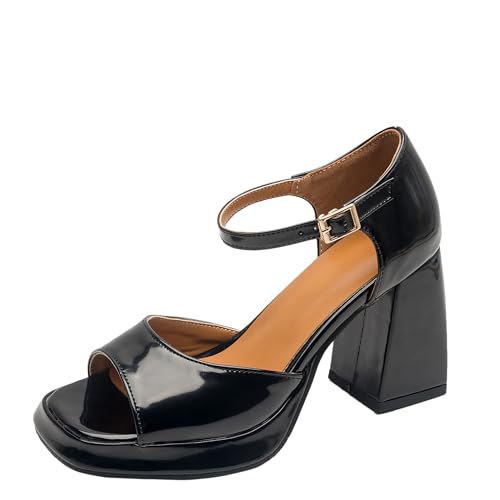 Lroey Reoly Damen Hohen Blockabsatz Sandals Square Toe Daily Schuhe Ls825 Schwarz Gr 38 EU Lroey Reoly Damen Hohen Blockabsatz Sandals Square Toe Daily Schuhe Ls825 Schwarz Gr 38 EU von Lroey Reoly