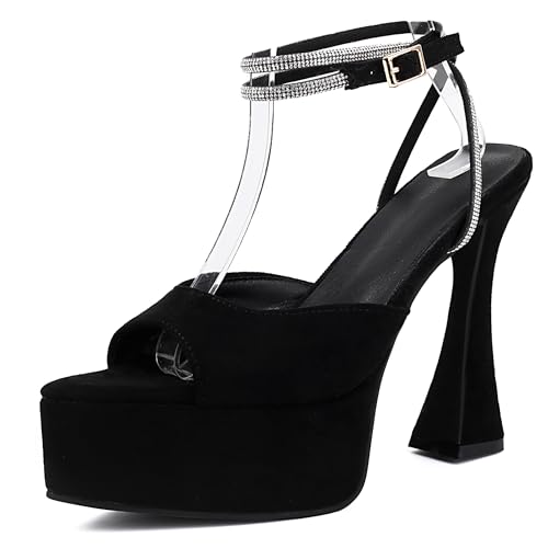 Lroey Reoly Damen Hohen Blockabsatz Sandals mit Plateau Pointed Toe Abendschuhe Ls843 Schwarz Gr 38 EU Lroey Reoly Damen Hohen Blockabsatz Sandals mit Plateau Pointed Toe Abendschuhe Ls843 Schwarz Gr 38 EU von Lroey Reoly