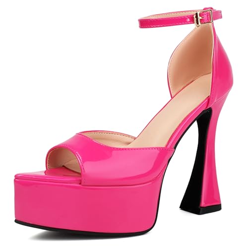 Lroey Reoly Damen Hohen Blockabsatz Sandals mit Plateau Pointed Toe Abendschuhe Ls844 Rose-Rot Gr 42 EU Lroey Reoly Damen Hohen Blockabsatz Sandals mit Plateau Pointed Toe Abendschuhe Ls844 Rose-Rot Gr 42 EU von Lroey Reoly