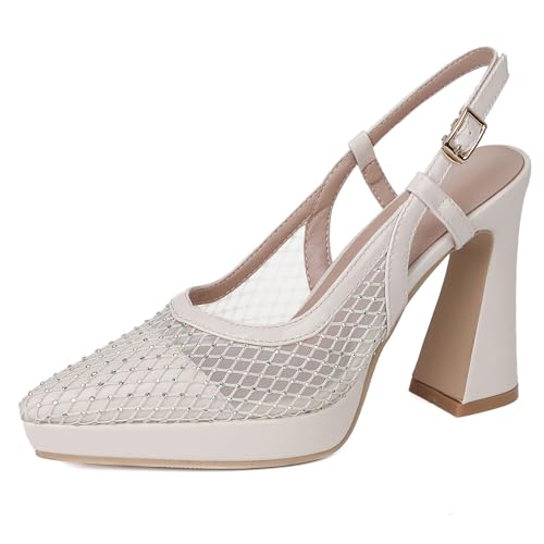 Lroey Reoly Damen Hohen Blockabsatz Sandals mit Plateau Pointed Toe Buro Schuhe Ls810 Aprikose Gr 41 EU Lroey Reoly Damen Hohen Blockabsatz Sandals mit Plateau Pointed Toe Buro Schuhe Ls810 Aprikose Gr 41 EU von Lroey Reoly