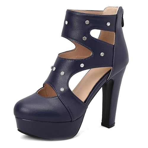 Lroey Reoly Damen Hohen Blockabsatz Sandals mit Plateau Runde Zehen Kleid Sandale Ls1056 Blau Gr 38 EU Lroey Reoly Damen Hohen Blockabsatz Sandals mit Plateau Runde Zehen Kleid Sandale Ls1056 Blau Gr 38 EU von Lroey Reoly