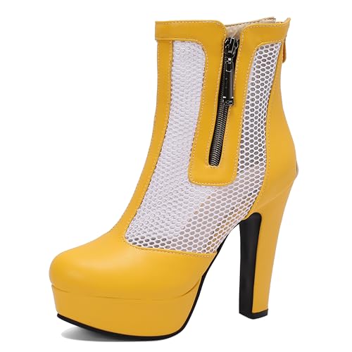 Lroey Reoly Damen Hohen Blockabsatz Sandals mit Plateau Runde Zehen Kleid Sandale Ls1066 Gelb Gr 42 EU Lroey Reoly Damen Hohen Blockabsatz Sandals mit Plateau Runde Zehen Kleid Sandale Ls1066 Gelb Gr 42 EU von Lroey Reoly