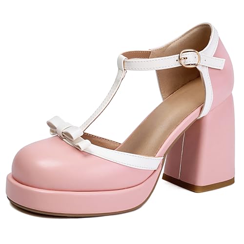Lroey Reoly Damen Hohen Blockabsatz Sandals mit Plateau Runde Zehen Kleid Sandale Ls895 Pink Gr 48 EU Lroey Reoly Damen Hohen Blockabsatz Sandals mit Plateau Runde Zehen Kleid Sandale Ls895 Pink Gr 48 EU von Lroey Reoly