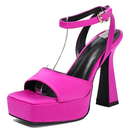 Lroey Reoly Damen Hohen Blockabsatz Sandals mit Plateau Square Toe Abendschuhe Ls868 Violett Gr 38 EU Lroey Reoly Damen Hohen Blockabsatz Sandals mit Plateau Square Toe Abendschuhe Ls868 Violett Gr 38 EU von Lroey Reoly