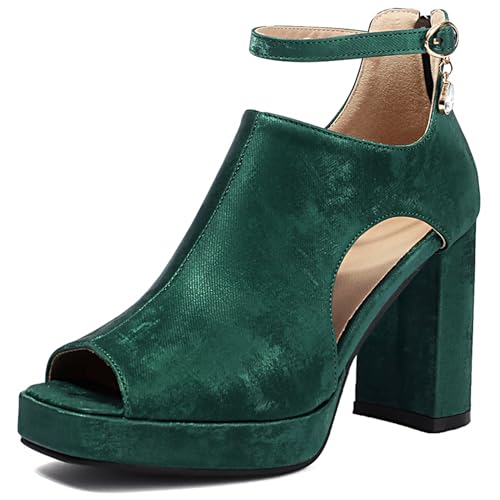 Lroey Reoly Damen Hohen Blockabsatz Sandals mit Plateau Square Toe Daily Schuhe Ls1042 Grün Gr 39 EU Lroey Reoly Damen Hohen Blockabsatz Sandals mit Plateau Square Toe Daily Schuhe Ls1042 Grün Gr 39 EU von Lroey Reoly