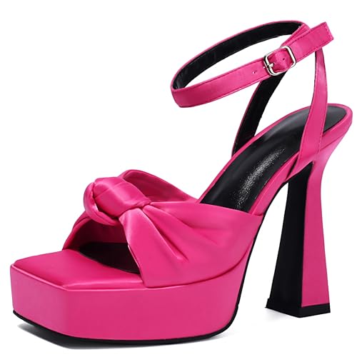 Lroey Reoly Damen Hohen Blockabsatz Sandals mit Plateau Square Toe Party Schuhe Ls864 Rose-Rot Gr 41 EU Lroey Reoly Damen Hohen Blockabsatz Sandals mit Plateau Square Toe Party Schuhe Ls864 Rose-Rot Gr 41 EU von Lroey Reoly