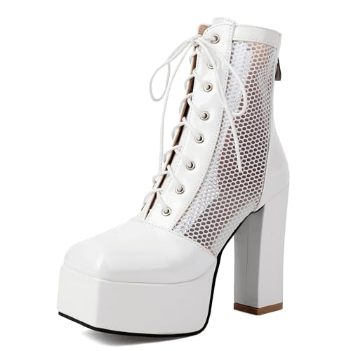 Lroey Reoly Damen Hohen Blockabsatz Sandals mit Plateau Square Toe Party Schuhe Ls871 Weiß Gr 39 EU Lroey Reoly Damen Hohen Blockabsatz Sandals mit Plateau Square Toe Party Schuhe Ls871 Weiß Gr 39 EU von Lroey Reoly