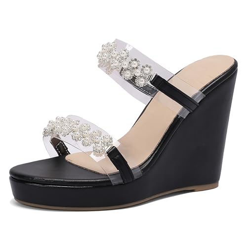Lroey Reoly Damen Hohen Keilabsatz Sandals mit Plateau Runde Zehen Daily Schuhe Ls1069 Schwarz Gr 48 EU Lroey Reoly Damen Hohen Keilabsatz Sandals mit Plateau Runde Zehen Daily Schuhe Ls1069 Schwarz Gr 48 EU von Lroey Reoly