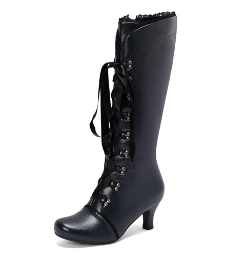 Lroey Reoly Damen Kitten Heel Kniehohe Stiefel Runde Zehen Party Cx860 Dark-Blau Gr 39 EU Lroey Reoly Damen Kitten Heel Kniehohe Stiefel Runde Zehen Party Cx860 Dark-Blau Gr 39 EU von Lroey Reoly