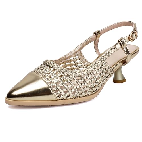 Lroey Reoly Damen Kitten Heel Sandals Pointed Toe Daily Schuhe Ls785 Gold Gr 34 EU Lroey Reoly Damen Kitten Heel Sandals Pointed Toe Daily Schuhe Ls785 Gold Gr 34 EU von Lroey Reoly