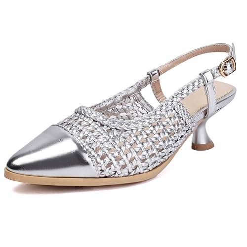 Lroey Reoly Damen Kitten Heel Sandals Pointed Toe Daily Schuhe Ls785 Silber Gr 46 EU Lroey Reoly Damen Kitten Heel Sandals Pointed Toe Daily Schuhe Ls785 Silber Gr 46 EU von Lroey Reoly