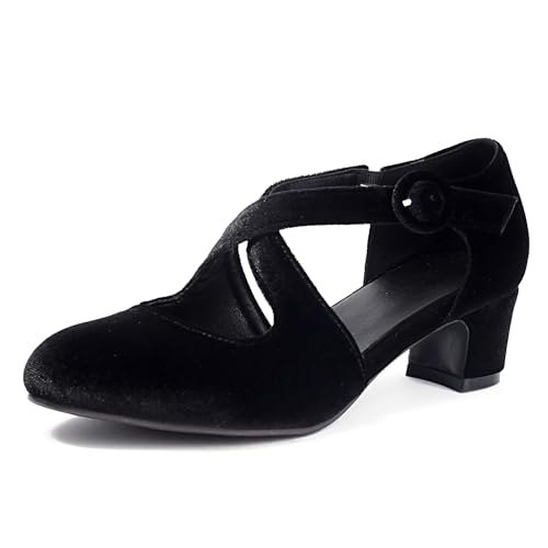 Lroey Reoly Damen Kitten Heel Sandals Runde Zehen Party-Sandale Ls1044 Schwarz Gr 39 EU von Lroey Reoly