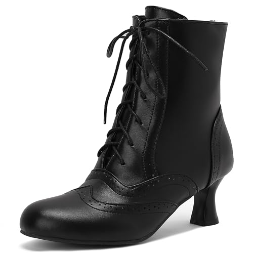 Lroey Reoly Damen Kitten Heel Stiefeletten Runde Zehen Daily Dx962 Schwarz Gr 49 EU von Lroey Reoly