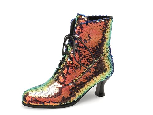 Lroey Reoly Damen Kitten Heel Stiefeletten Runde Zehen Party Dx926 Multi-Color Gr 38 EU von Lroey Reoly