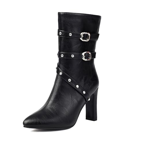 Lroey Reoly Damen Louis- XV Absatz Stiefeletten Pointed Toe Daily Dx950 Schwarz Gr 34 EU von Lroey Reoly