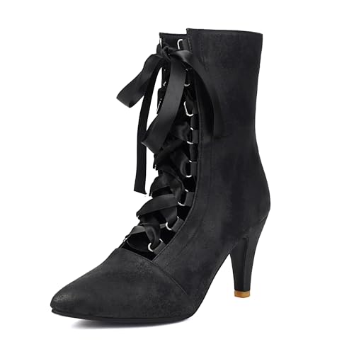 Lroey Reoly Damen Louis- XV Absatz Stiefeletten Pointed Toe Daily Dx951 Schwarz Gr 43 EU von Lroey Reoly