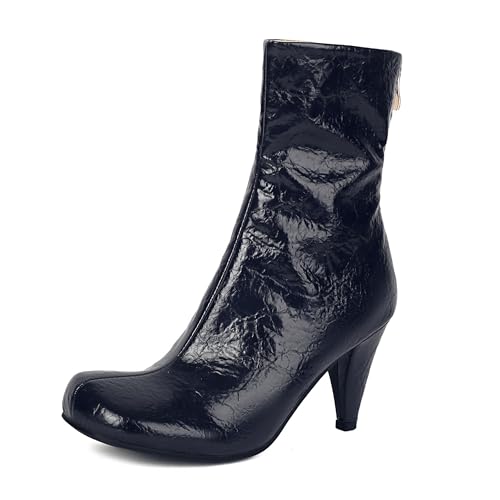 Lroey Reoly Damen Louis- XV Absatz Stiefeletten Square Toe Daily Dx934 Dark-Blau Gr 38 EU von Lroey Reoly