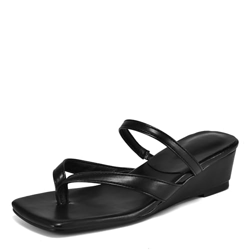 Lroey Reoly Damen Mid Keilabsatz Sandals Square Toe Daily Schuhe Ls973 Schwarz Gr 33 EU von Lroey Reoly