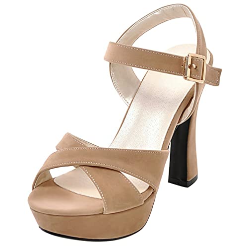 Lroey Reoly Damen Sandale mit Absatz, Sandalen Offene Zeh Elegant Louis XV Absatz Abendschuhe mit Plateau Schnalle Knöchelriemchen 106 Aprikose Gr 33 EU Lroey Reoly Damen Sandale mit Absatz, Sandalen Offene Zeh Elegant Louis XV Absatz Abendschuhe mit Plateau Schnalle Knöchelriemchen 106 Aprikose Gr 33 EU von Lroey Reoly