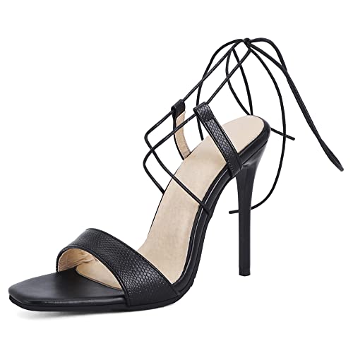 Lroey Reoly Damen Sandale mit Absatz, Sandalen Offene Zeh Elegant Stiletto Party Schuhe Schnüren 158 Schwarz Gr 31 EU Lroey Reoly Damen Sandale mit Absatz, Sandalen Offene Zeh Elegant Stiletto Party Schuhe Schnüren 158 Schwarz Gr 31 EU von Lroey Reoly