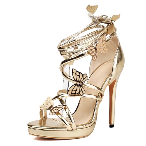 Lroey Reoly Damen Stiletto Höhe Ferse Gladiator Sandals Runde Zehen Party Schuhe Ls780 Gold Gr 39 EU Lroey Reoly Damen Stiletto Höhe Ferse Gladiator Sandals Runde Zehen Party Schuhe Ls780 Gold Gr 39 EU von Lroey Reoly
