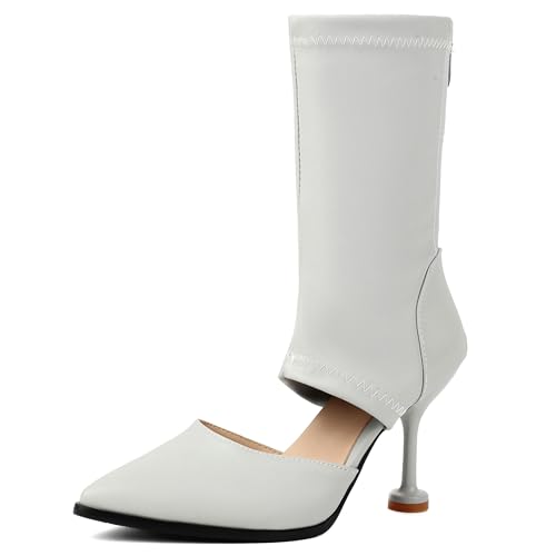 Lroey Reoly Damen Stiletto Höhe Ferse Sandals Pointed Toe Daily Schuhe Ls873 Grau Gr 42 EU von Lroey Reoly