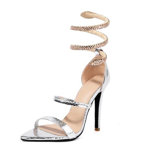 Lroey Reoly Damen Stiletto Höhe Ferse Sandals Pointed Toe Party Schuhe Ls848 Silber Gr 41 EU Lroey Reoly Damen Stiletto Höhe Ferse Sandals Pointed Toe Party Schuhe Ls848 Silber Gr 41 EU von Lroey Reoly