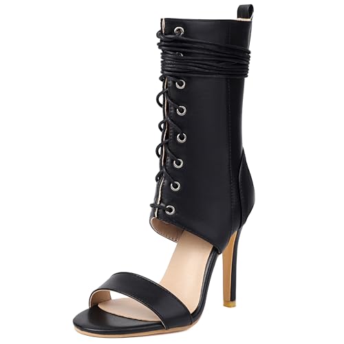 Lroey Reoly Damen Stiletto Höhe Ferse Sandals Runde Zehen Daily Schuhe Ls769 Schwarz Gr 38 EU Lroey Reoly Damen Stiletto Höhe Ferse Sandals Runde Zehen Daily Schuhe Ls769 Schwarz Gr 38 EU von Lroey Reoly