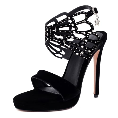 Lroey Reoly Damen Stiletto Höhe Ferse Sandals mit Plateau Pointed Toe Abendschuhe Ls787 Schwarz Gr 39 EU Lroey Reoly Damen Stiletto Höhe Ferse Sandals mit Plateau Pointed Toe Abendschuhe Ls787 Schwarz Gr 39 EU von Lroey Reoly