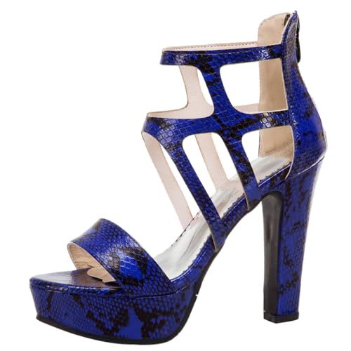 Lroey Reoly Damensandalen, Offene High-Heel-Sandalen Zip Blockabsatz Sandalen mit Plateau, 6258Pxn Blumen Gr 50 EU Lroey Reoly Damensandalen, Offene High-Heel-Sandalen Zip Blockabsatz Sandalen mit Plateau, 6258Pxn Blumen Gr 50 EU von Lroey Reoly