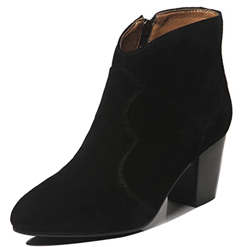 Lroey Reoly Damenstiefeletten mit Blockabsatz, Anzugstiefel Mitte Absatz Runde Zehen Stiefeletten Retro Zip 237 Schwarz Gr 47 EU Lroey Reoly Damenstiefeletten mit Blockabsatz, Anzugstiefel Mitte Absatz Runde Zehen Stiefeletten Retro Zip 237 Schwarz Gr 47 EU von Lroey Reoly