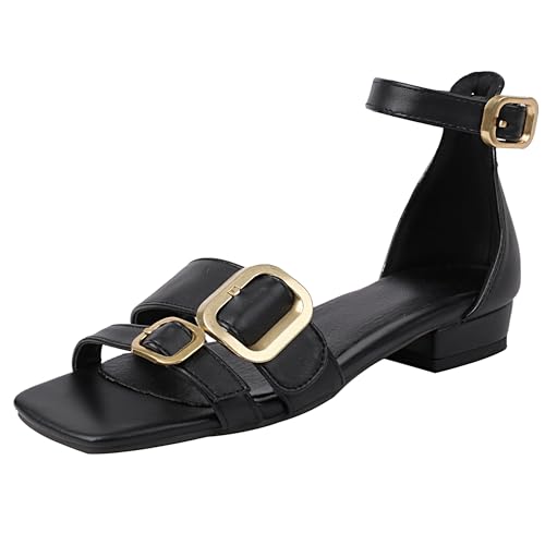 Lroey Reoly Flache Damensandalen Square Toe Buro Schuhe Ls906 Schwarz Gr 40 EU Lroey Reoly Flache Damensandalen Square Toe Buro Schuhe Ls906 Schwarz Gr 40 EU von Lroey Reoly